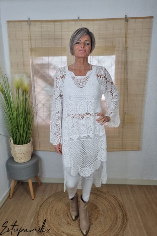 .VESTIDO CROCHET BLANCO